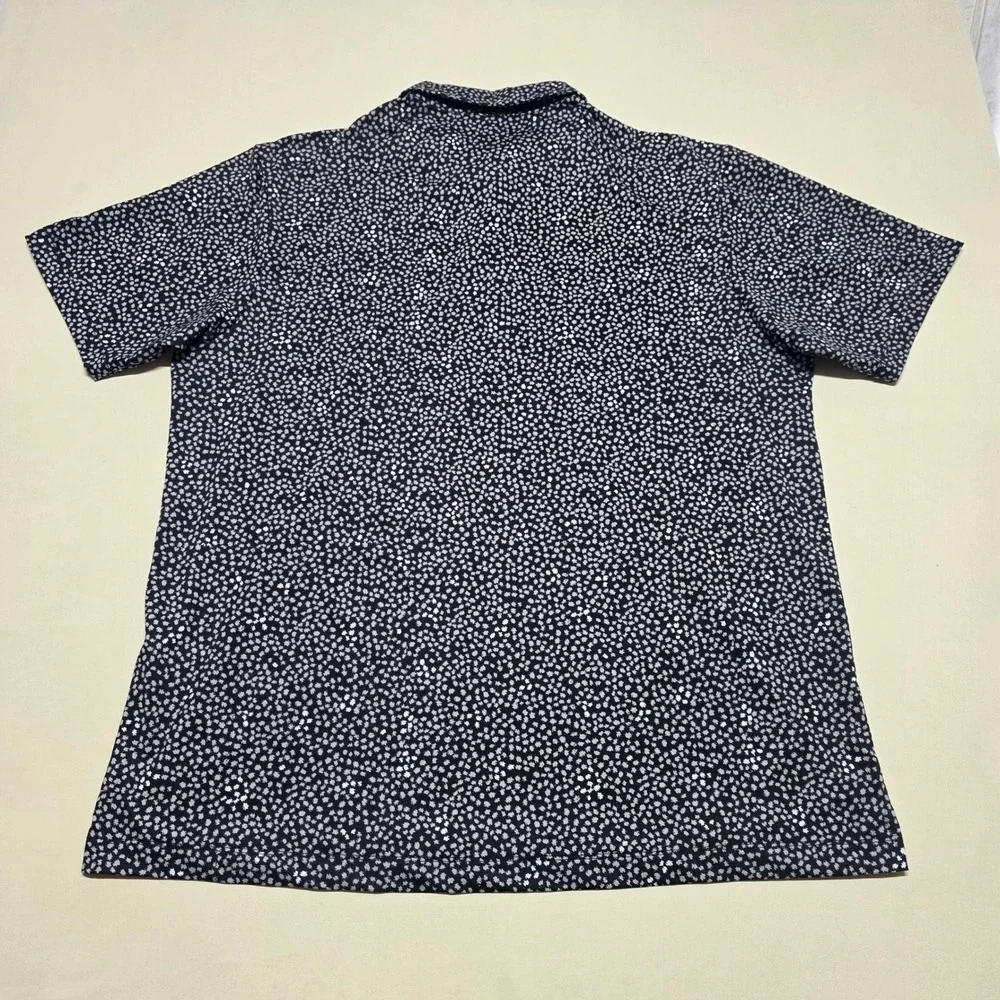 Bad Birdie Men 2XL Black White Speckled Short Sleeve Performance Golf Polo Shirt
